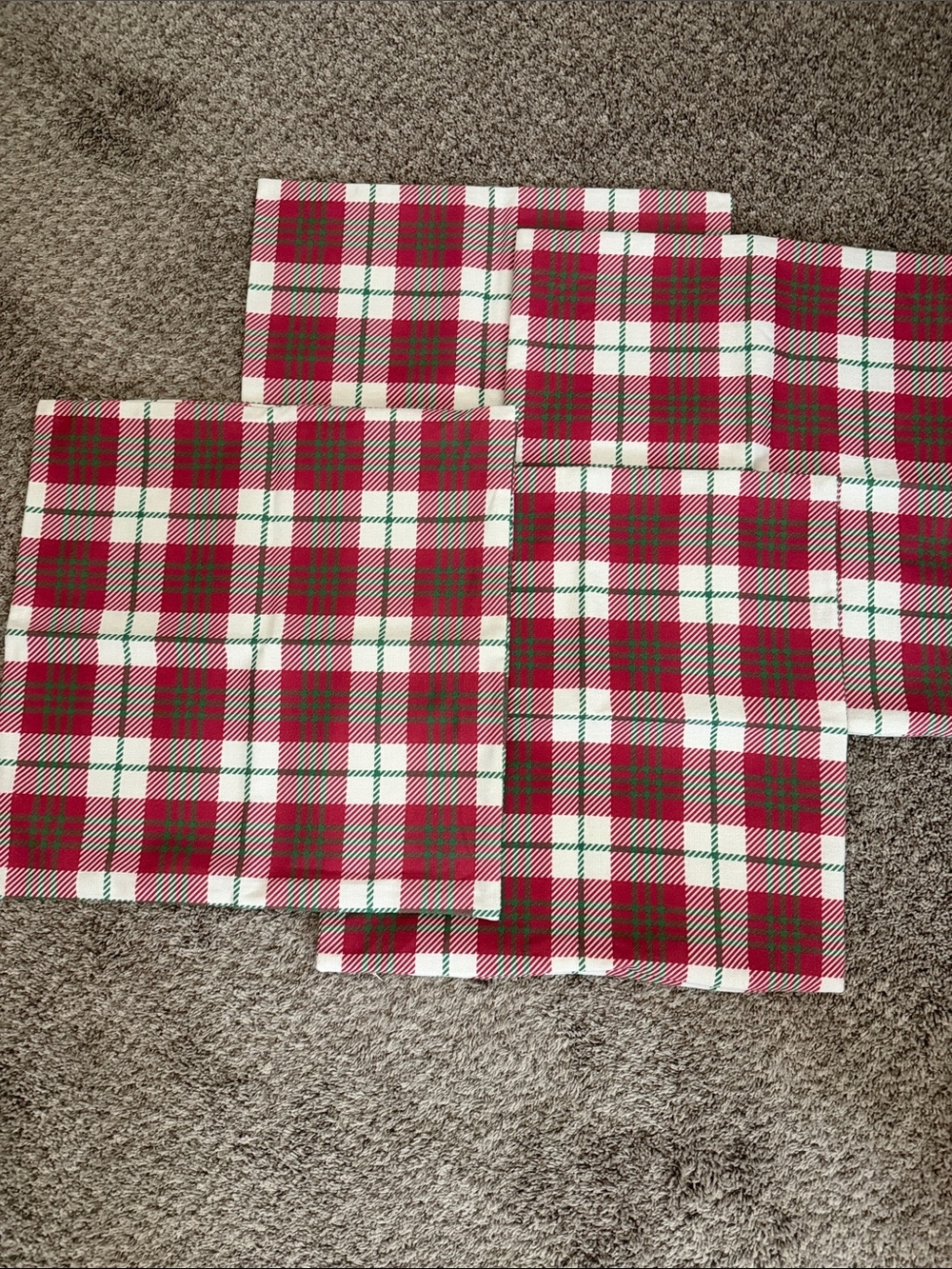 Plaid Red and White Pillow Covers - Set of 4 - Picture 2 of 4